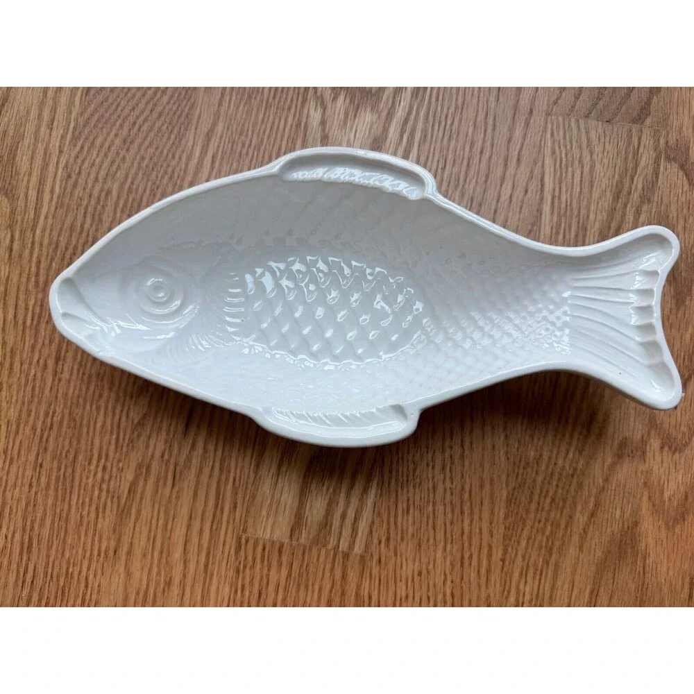 Ceramic Fish-Shaped Condiment‎ Dish Made In Portugal